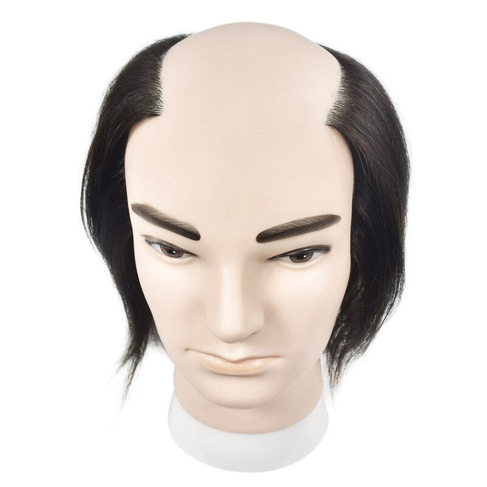 Male Bald 100% Human Hair Mannequin Head with Real Hair Practice Training Head Barber Hairdressing Manikin Doll