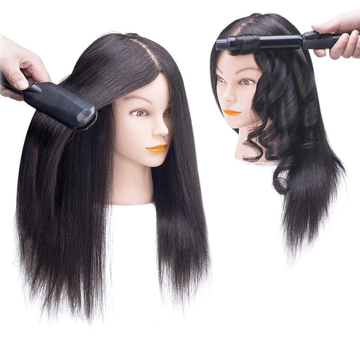 Mannequin Head With Hair for Braiding Cutting Practice 100% Real Human Hair Training Mannequin Dummy Heads for Hairdresser Salon