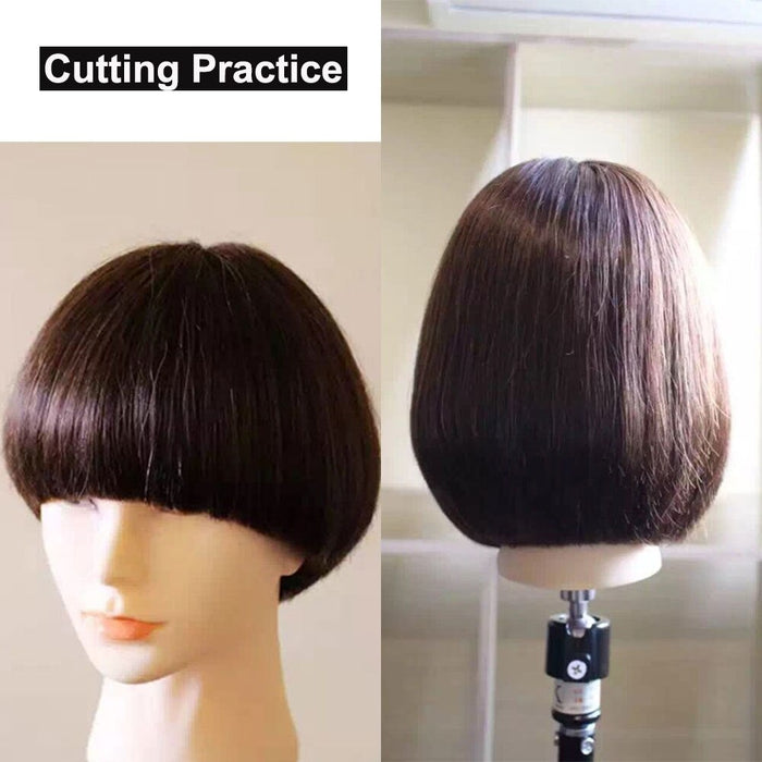 Mannequin Head With Hair for Braiding Cutting Practice 100% Real Human Hair Training Mannequin Dummy Heads for Hairdresser Salon