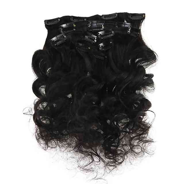 Natural wave 100% human hair extensions clip in