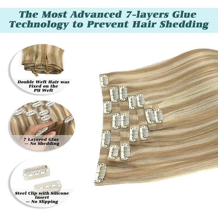 High quality human hair clip in extensions