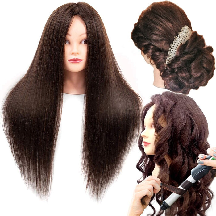 New Professional Mannequin Head With 80% Human Hair For Barber Practice Hairstyle Kappershoofd Hairdresser Doll Training Head