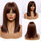 synthetic long straight wigs Honey Brown Wigs with Bangs for Women Afro