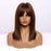 synthetic long straight wigs Honey Brown Wigs with Bangs for Women Afro