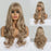 Women's Golden Blonde Wigs Long Fluffy Curly Wavy Synthetic Hair Wigs for Girl