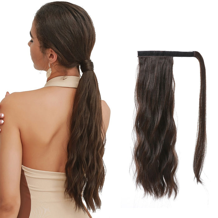 Synthetic Wig Dark Brown Drawstring Ponytail Body Wave ponytails for white women