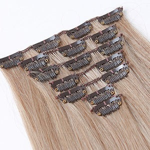 Synthetic Clip Wig Brown straight clip in hair extensions