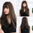 Brown Long Straight Wig Natural Middle Point Heat Resistant Mini Lace Front Wigs