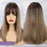 Brown Long Straight Wig Natural Middle Point Heat Resistant Mini Lace Front Wigs