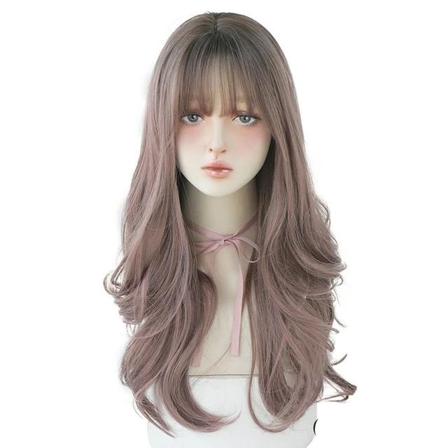 Halloween Ombre Brown Deep Wave Wig With Bangs