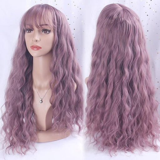 Halloween Pink Long Water Wave Wigs