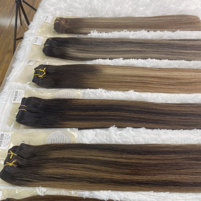 Silky Straight Blonde Virgin 30 inch Natural Remy Seamless Clip Ins Hair Extensions With 100% Human Hair