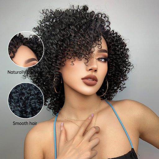 Curly Synthetic Lace Front Wigs Black Brown Wigs Short Bob Lace Frontal Black Women's Wig