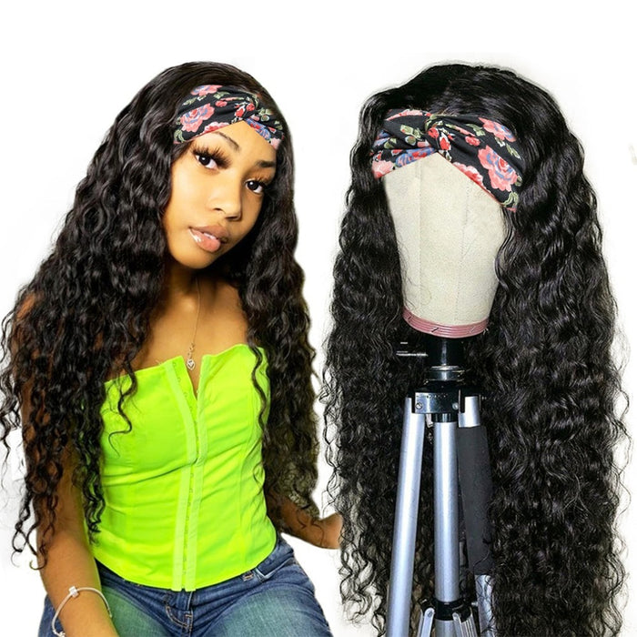 Human Hair Headband Wigs,Half Wig Kinky Curly