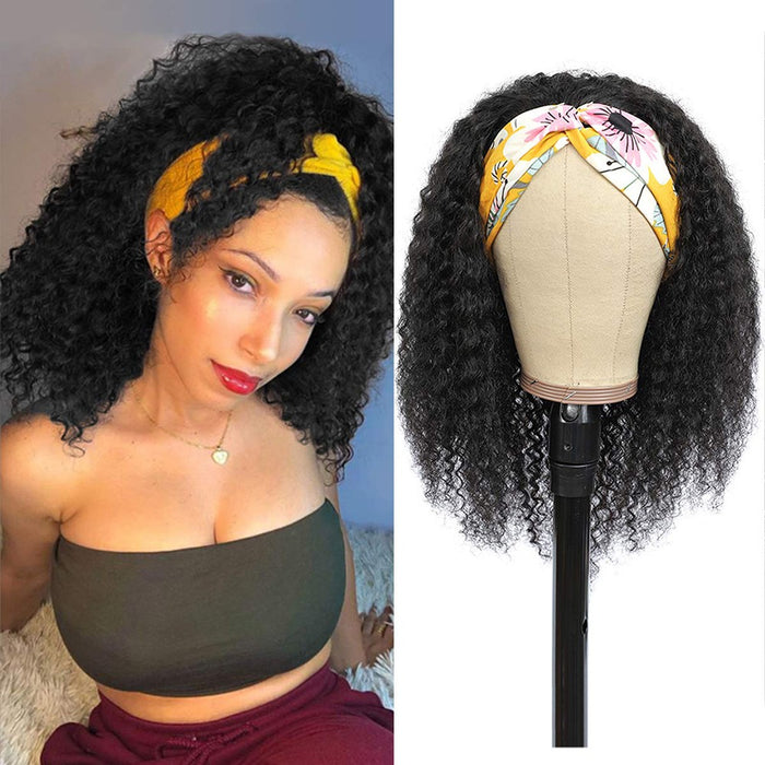 Short Curly Afro Curl Wigs Half Wigs With Headband