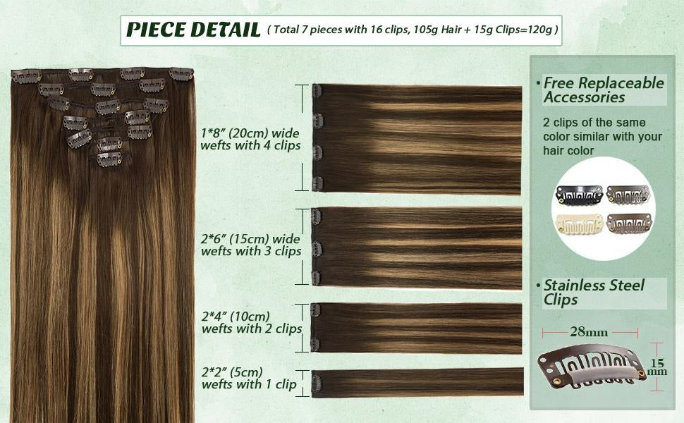 Natural Hair Extension Pieces For Black Women Synthetic No Clip in Invisible Fake Hair