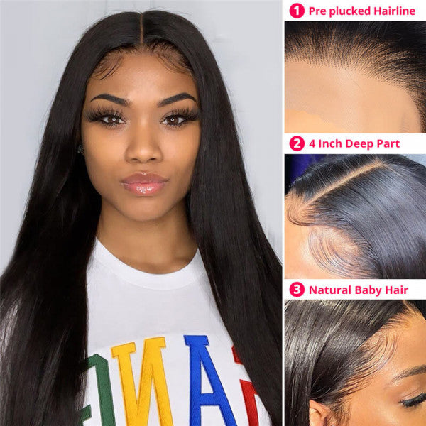 Silk Base Wigs Real 100% Human Hair Straight Silk Base Lace Wigs