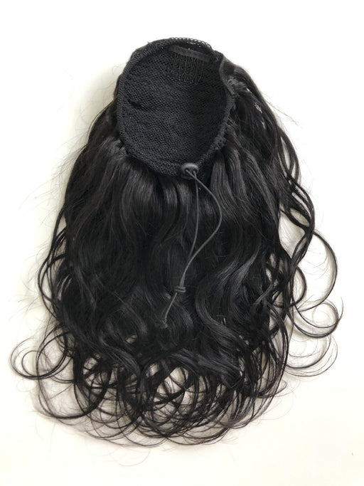 Ponytail Human Hair Extension Drawstring Clip In For Black Women Pony tail Natural Black