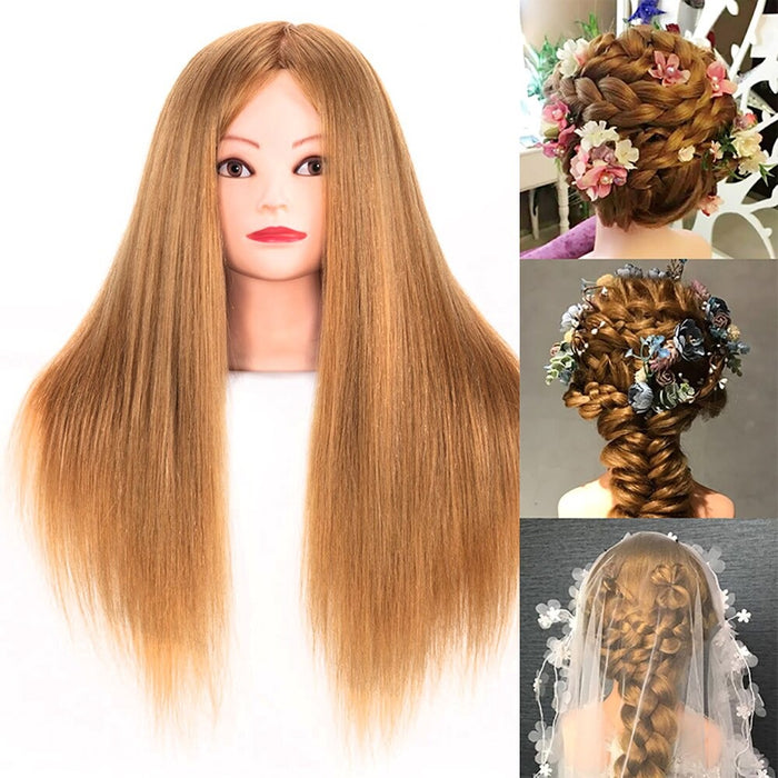 Beauty Female Mannequin Training Head 23 Inches 85% Real Human Hair For Hair Styling Dummy Doll Hair Manikin Head