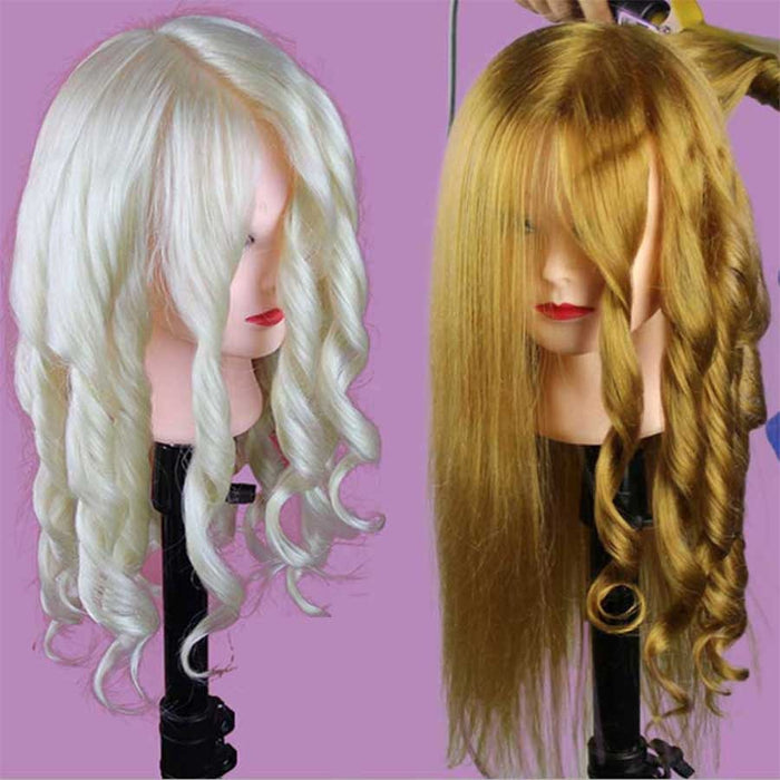 Beauty Female Mannequin Training Head 23 Inches 85% Real Human Hair For Hair Styling Dummy Doll Hair Manikin Head