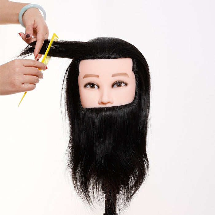 Male Mannequin Head With 100% Human Hair For Cutting Practice Hairdresser Hairstyles Salon School Training Head