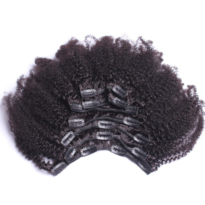 Unprocessed hair afro kinky curly afro clip in hair extensions