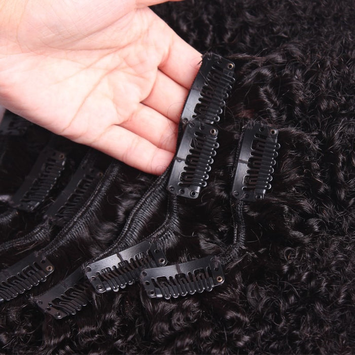 Unprocessed hair afro kinky curly afro clip in hair extensions