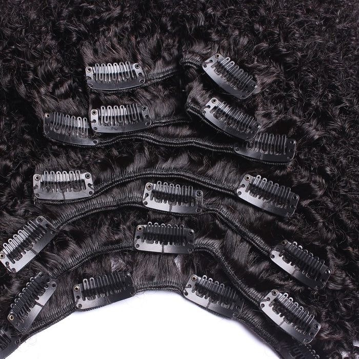 Unprocessed hair afro kinky curly afro clip in hair extensions