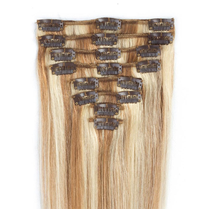 Unprocessed raw straight human hair extension clip