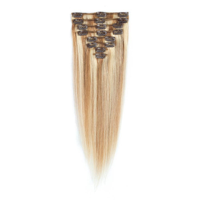 Unprocessed raw straight human hair extension clip