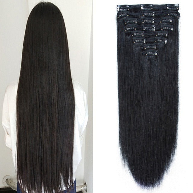 hair extention of natural hair clip in hair extensions