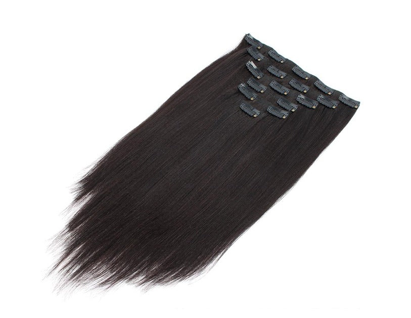 Virgin human hair texture natural hair clip ins