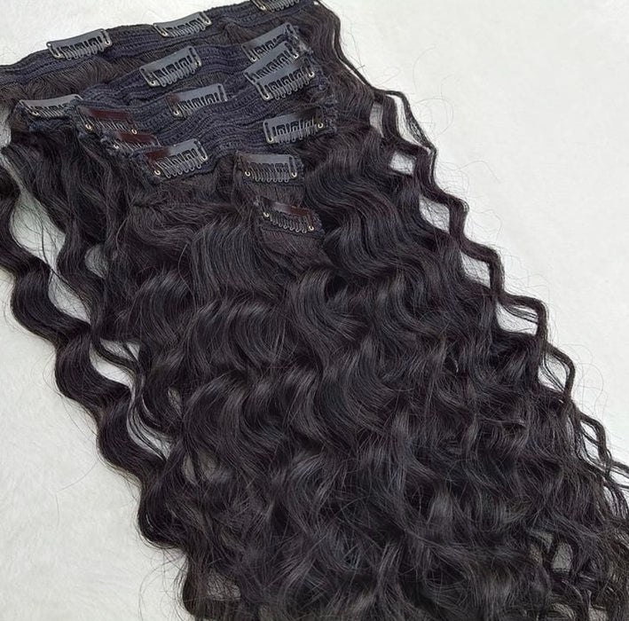 Human Good Quality Weft Extension Human hair Clip In Hair Extensions