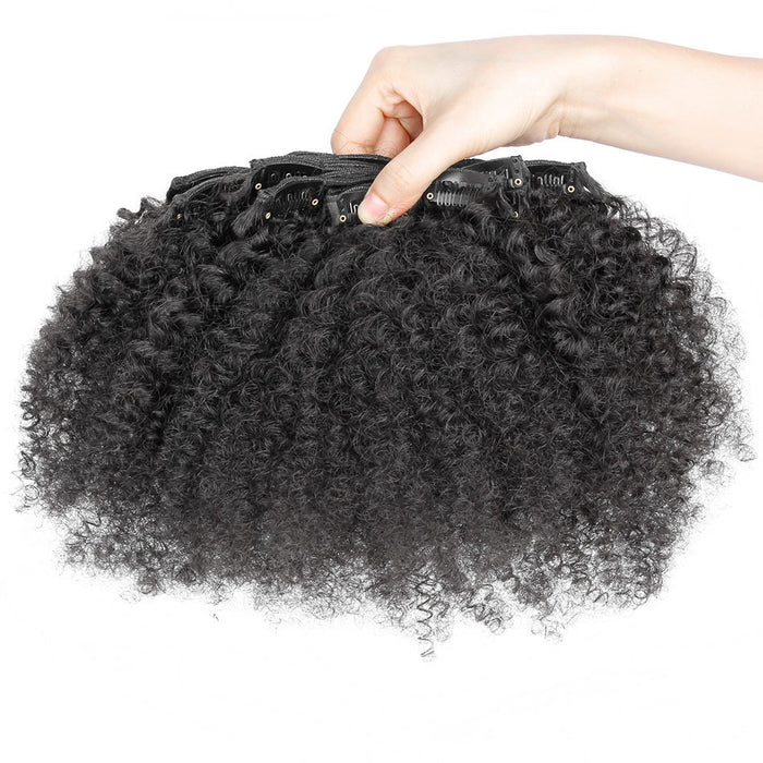 Wholesale 100% virgin afro kinky curly human hair clip ins