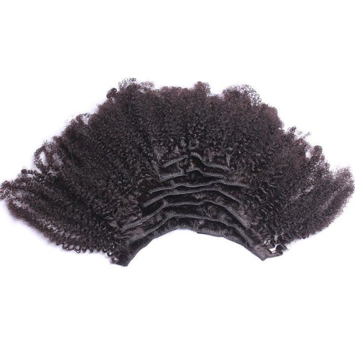 Wholesale 100% virgin afro kinky curly human hair clip ins