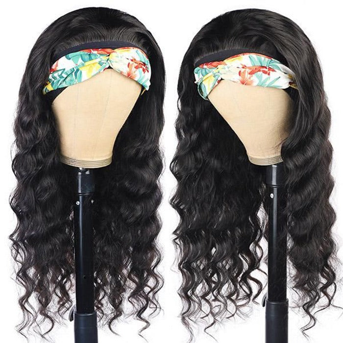 Headband Wig Human Hair For Black Women Human Hair Headband Wig Human Hair deep wave Headband