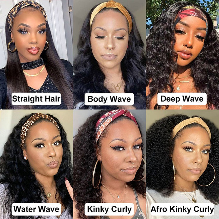 Headband Wig Human Hair For Black Women Human Hair Headband Wig Human Hair deep wave Headband