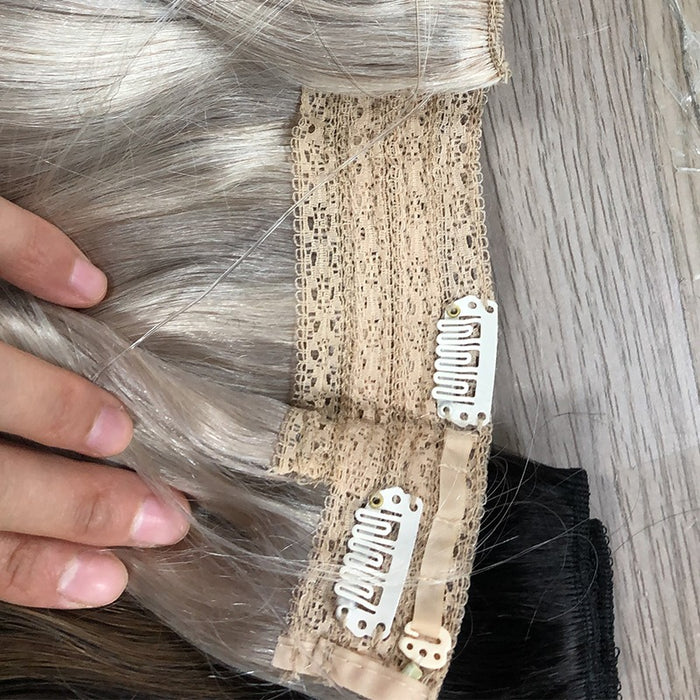 Double drawn raw hair synthetic halo hair extensions