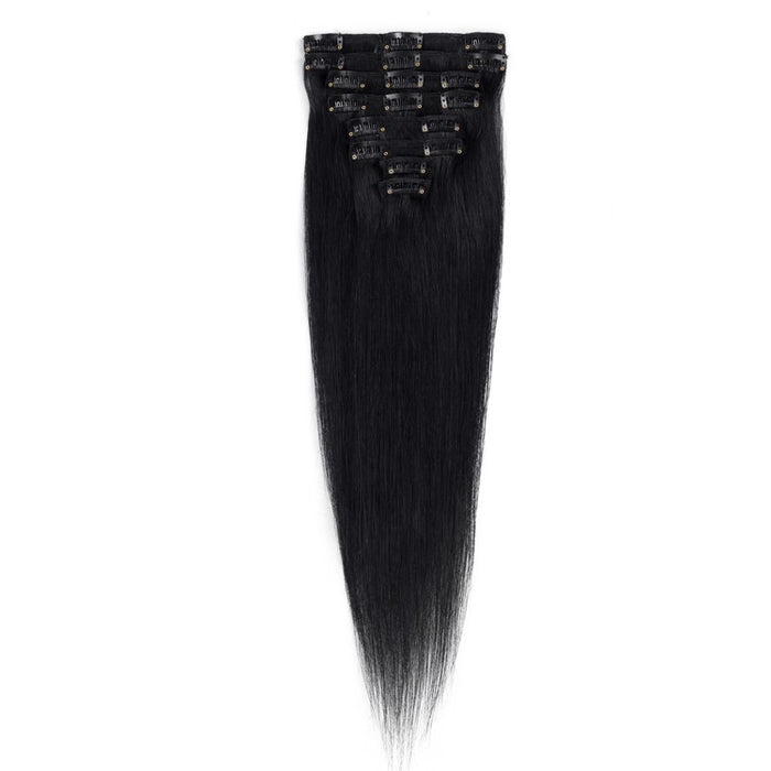 Wholesale human hair straight hair extensions with clip