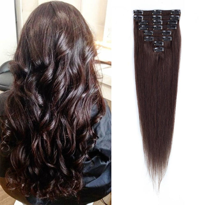 Wholesale human hair straight hair extensions with clip