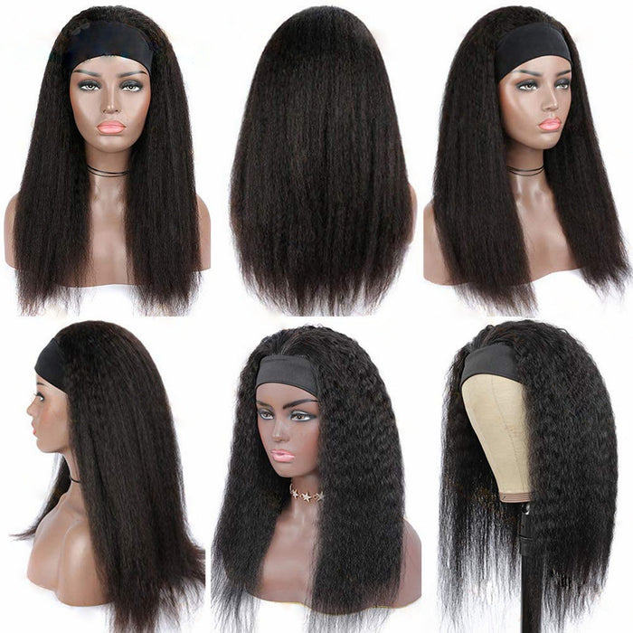 Headband wigs human hair wig with headband wigs for black women