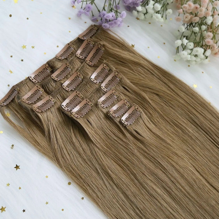 Silk Straight Blonde Virgin 30 inch Natural Human Hair Clip In Hair Extensions