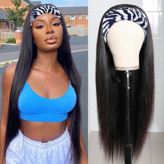 Human Hair Headband Wig Headband Wig Straight Human Hair For Black Women Curly Headband Human Hair Wig