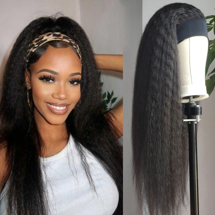 Human Hair Headband Wig Straight