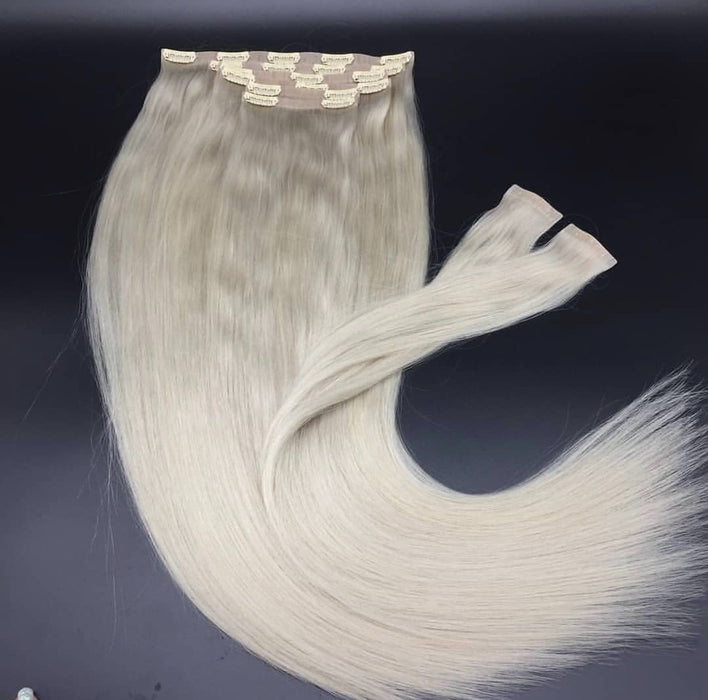 Full cuticle aligned clip in hair extension 100% high quality human hair