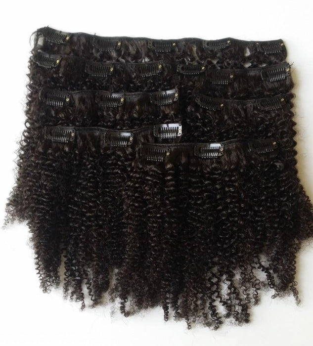 Wholesale virgin afro kinky human hair clip in