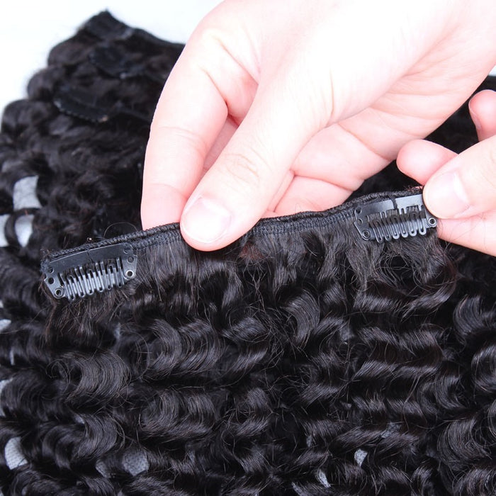 Wholesale virgin afro kinky human hair clip in