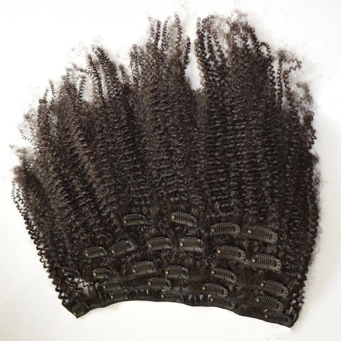 Wholesale virgin afro kinky human hair clip in