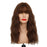 Wig Medium Long Afro Curly Brown Light Orange Synthetic Wigs with