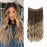 Wire Adjustable Secure No Clips in Curly Wavy Secret Hairpiece Brown Hair Extensions